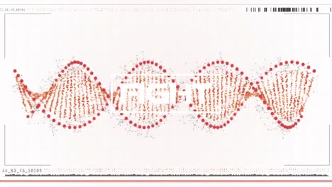 Animation-Des-Kampftextes-über-Dem-Roten,-Sich-Drehenden-DNA-Strang