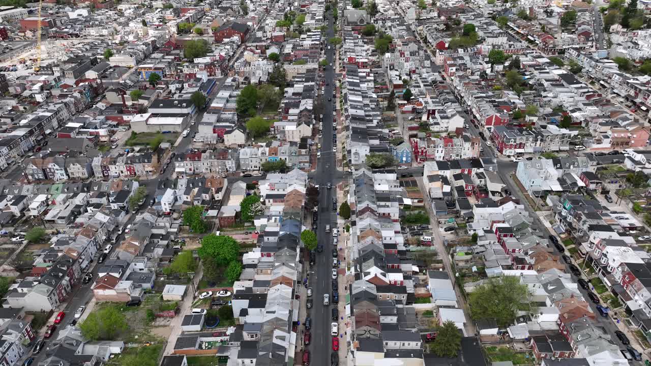 Aerial View of a Densely Populated Urban Residential Neighborhood