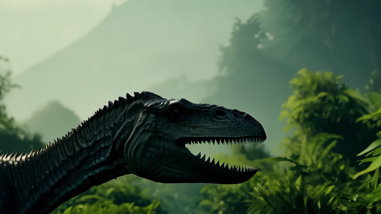 dinosaurio en un entorno de la jungla