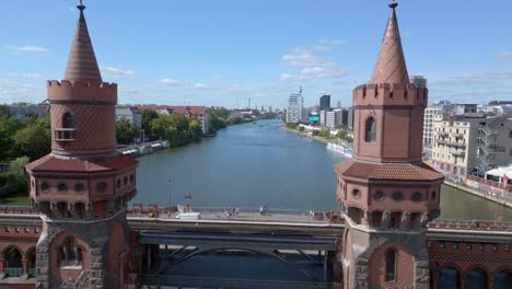 Sommertag-Ost-West-Berliner-Grenze-Flussbrücke-Deutschland