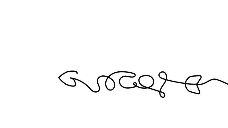 Animated illustration. Continuous one line heart and love in the form of an arrow. Hand-drawn minimalist style. 4K video