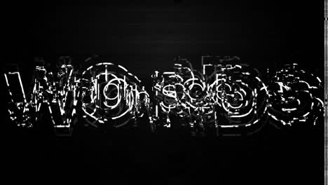 Animation of words high score with glitch flickering on black background
