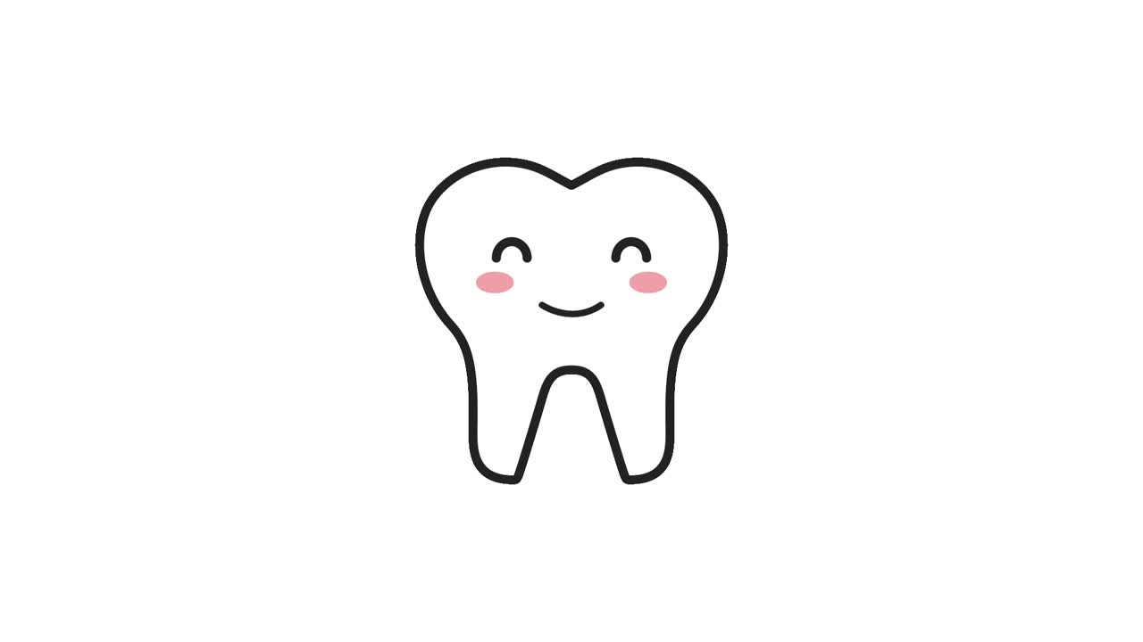 happy smiling tooth cartoon character hygiene dental
