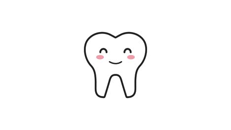 diente sonriente feliz personaje de dibujos animados higiene dental