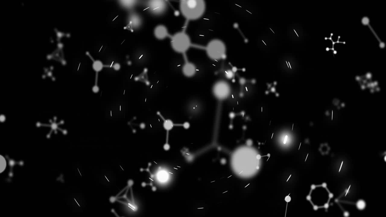 우주 위를 회전하는 분자의 애니메이션