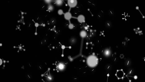 animation of molecules spinning over universe