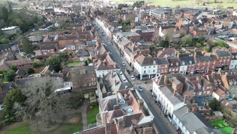 Warwick-Market-Town,-Warwickshire-Uk-Drone,-Aéreo