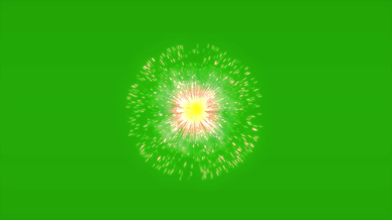 Fireworks Display on Green Screen