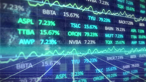 animation of trading board over grid pattern against space in background