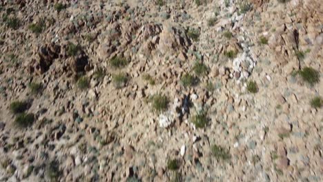 establishing shot of a rugged and rocky desert landscape in southwest usa with mountains and plateau appearing on the horizon with stunning panorama of the sky and clouds
