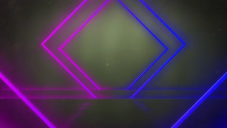 animation of neon shapes on green background