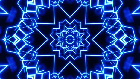 blue and black abstract design with star in the center. kaleidoscope vj loop