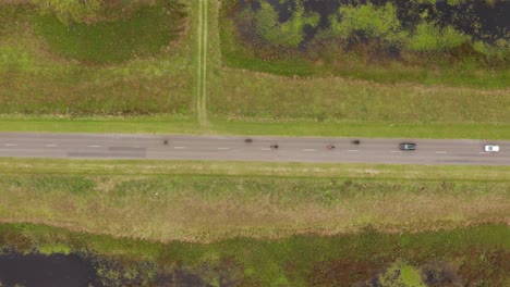 A-vertical-aerial-shot-of-a-road
