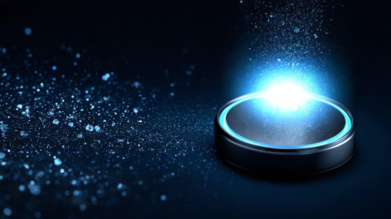 Captivating Display of Vibrant Light and Sparkling Particles Emanating from a Central Circular Object, Creating an Enchanting Atmosphere in a Darkened Environment