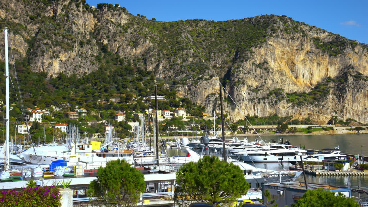 View of the Beaulieu-sur-Mer harbour in France