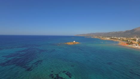 the touristic city of stalis with beach resorts during summer