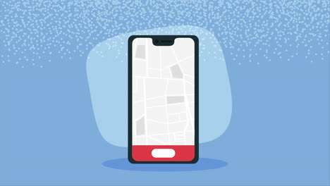 smartphone with map application