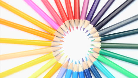 color pencils forming a circle rotating