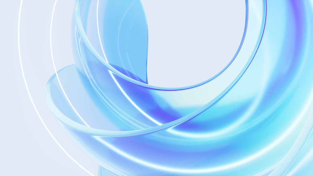 Gradient transparent curve glass, 3d rendering.