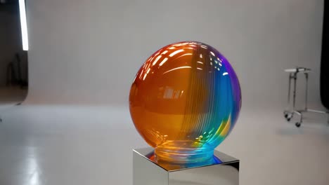 colorful glass sphere display