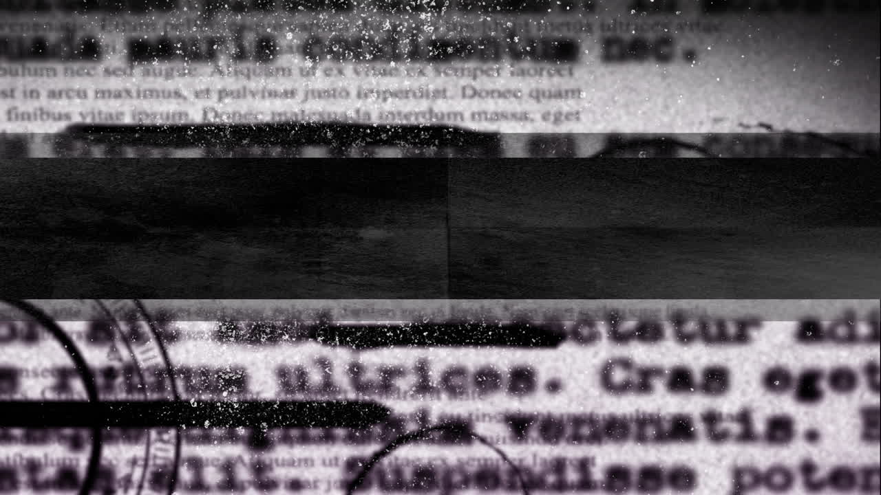 animación de formas negras sobre el texto