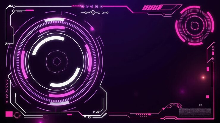 Animated Digital HUD Display with Sci-Fi Technology Graphics