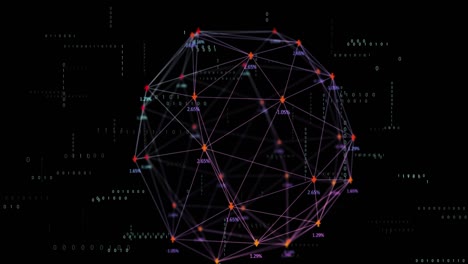 Animation-Der-Datenverarbeitung-Und-Formen-Auf-Schwarzem-Hintergrund