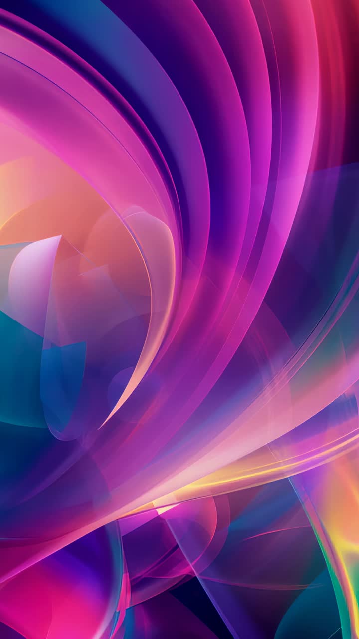 Vertical video: Animation starting, vivid swirls shifting diagonal on screen, forming spiral layers