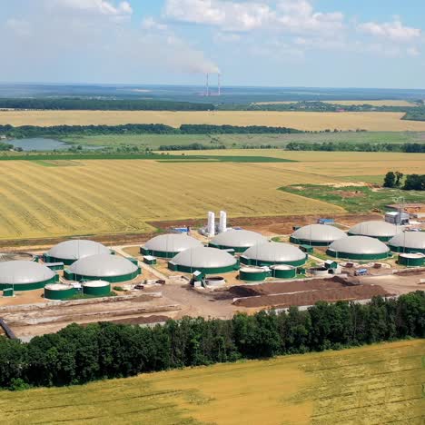 technology of agricultural biogas plant. modern biogas plant for generating electricity and heat from renewable raw materials