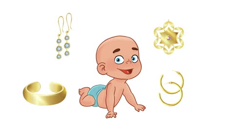 baby with jewelry