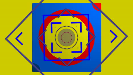 líneas y formas de colores que se mueven sobre un fondo amarillo