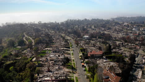 Aerial View of a Neighborhood After a Devastating Wildfire