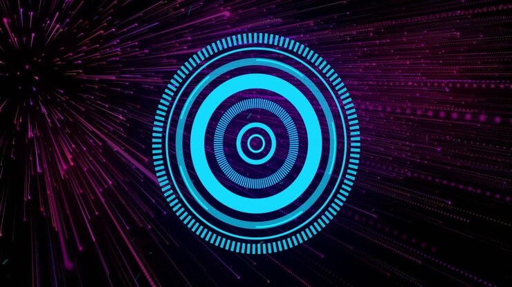 Animazione di una rete di connessioni con effetto di scansione su sfondo nero.
