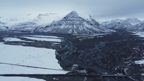 River-estuary-near-snowy-mountains