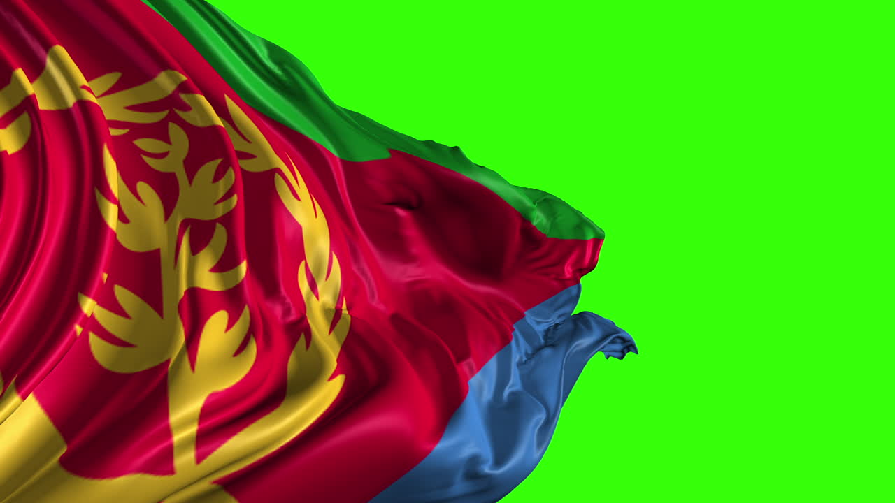 Flaga Erytrei na zielonym ekranie