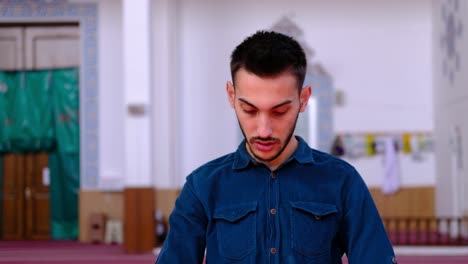 Young-Man-Worships-and-Prays-In-Mosque