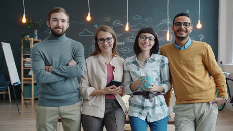 happy business team in modern office