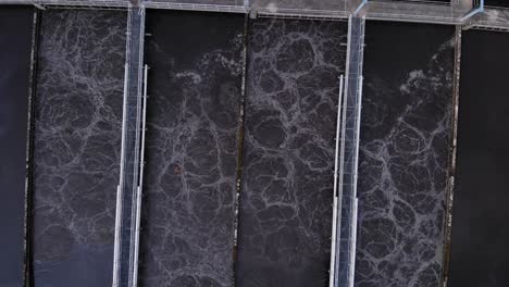 aeration tanks with wastewater at water filtration plant in zwijndrecht, netherlands