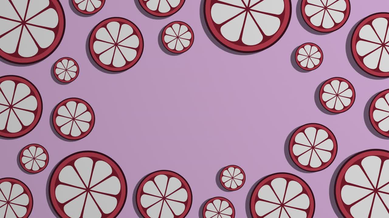 patrón de rebanadas giratorias de mangostán y espacio de copia