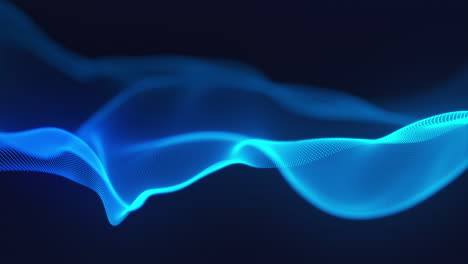 abstract blue particle wave on dark background