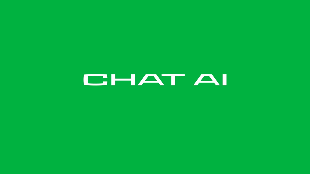 Animazione di testo di chat AI su sfondo trasparente