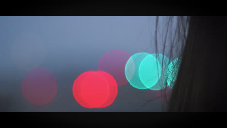 bokeh lights seen through car windscreen