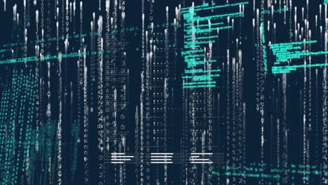 animation of data processing over navy background
