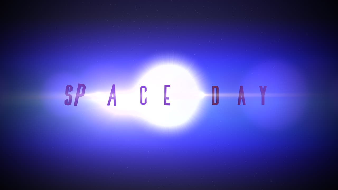 Space Day with blue light of star and bokeh in galaxy