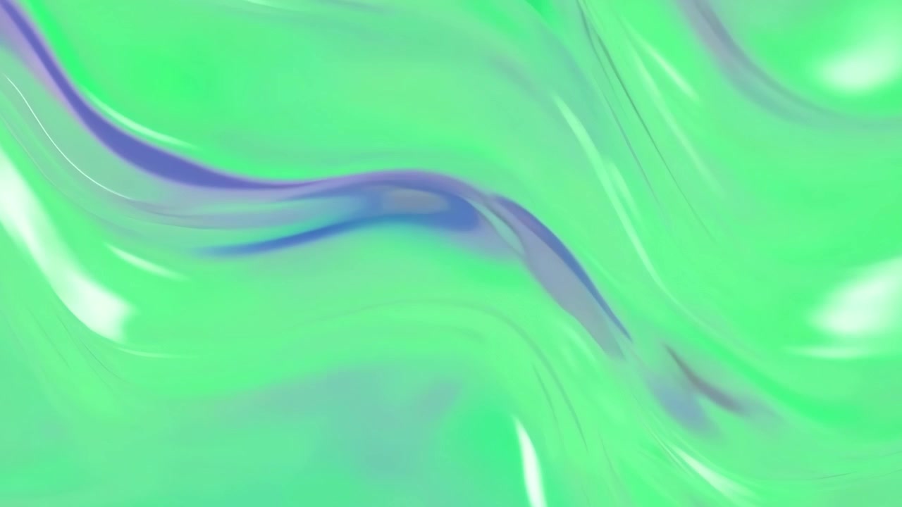 Abstract Green Liquid Silk Flowing Background