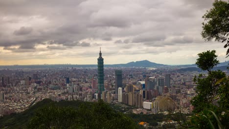 day light taipei cityscape center park mountain panorama 4k time lapse taiwan