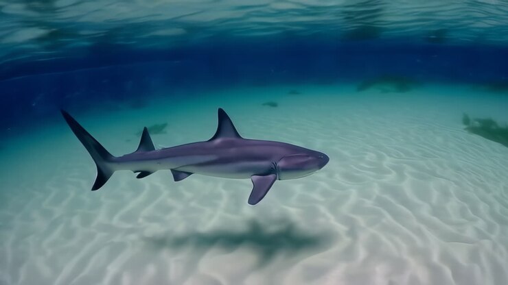 Underwater view of a Caribbean reef shark