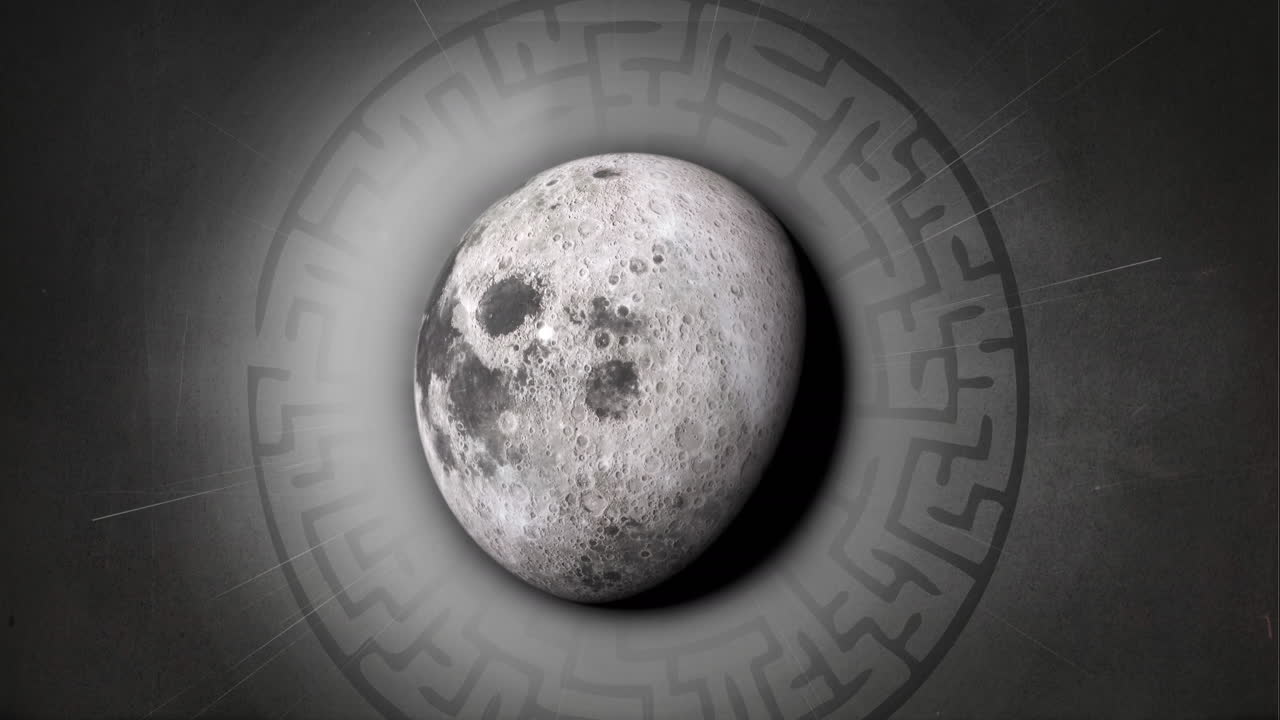 animación de un globo giratorio sobre un patrón en fondo gris