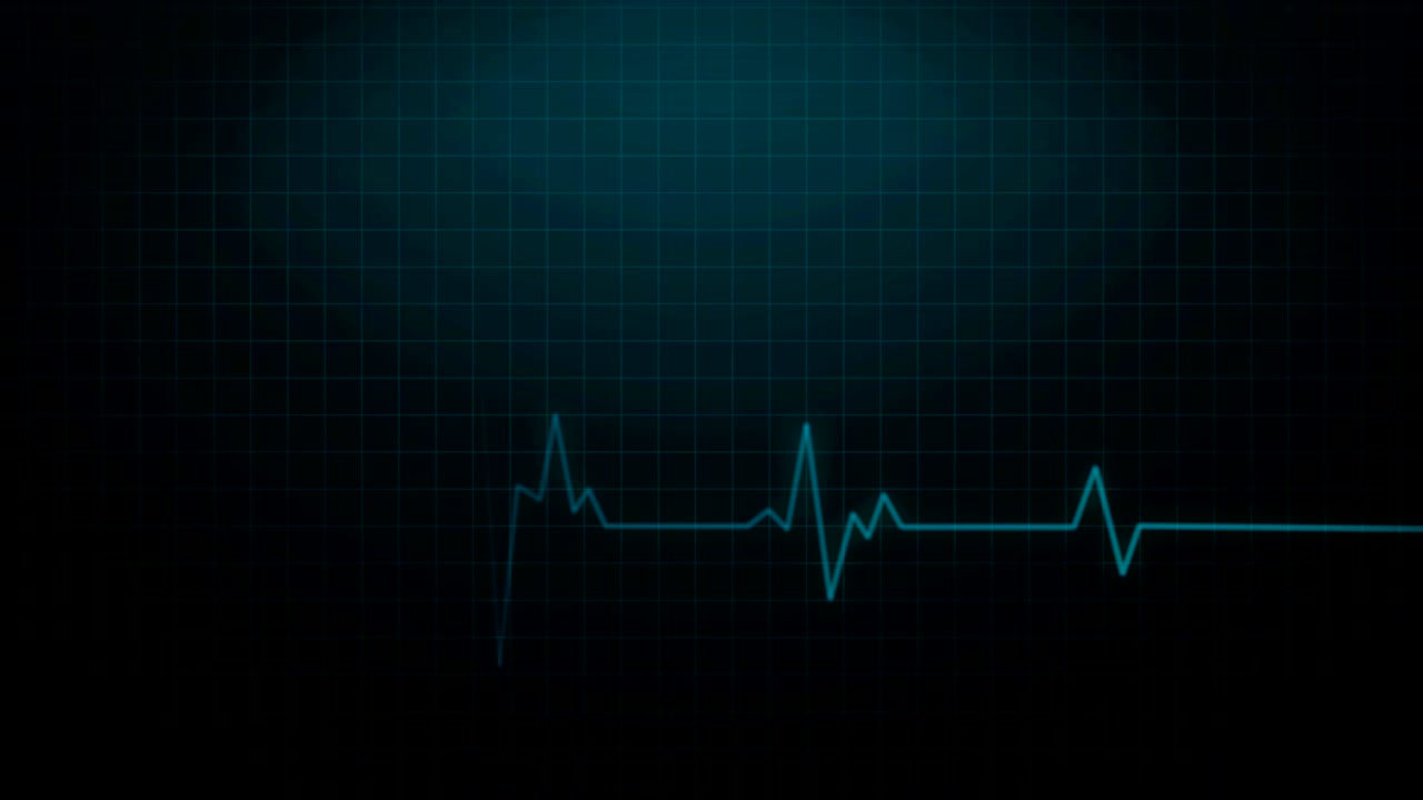 ekg 심장 박동 모니터에서 스 녹음 - 블루 헬스케어 애니메이션 4k 렌더링 영상