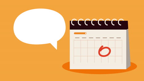 calendar reminder date with speech bubble